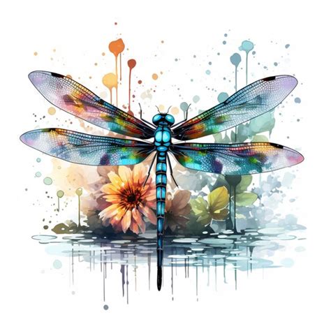 Premium AI Image | colourful watercolor style Dragon Flies Digital Art ...