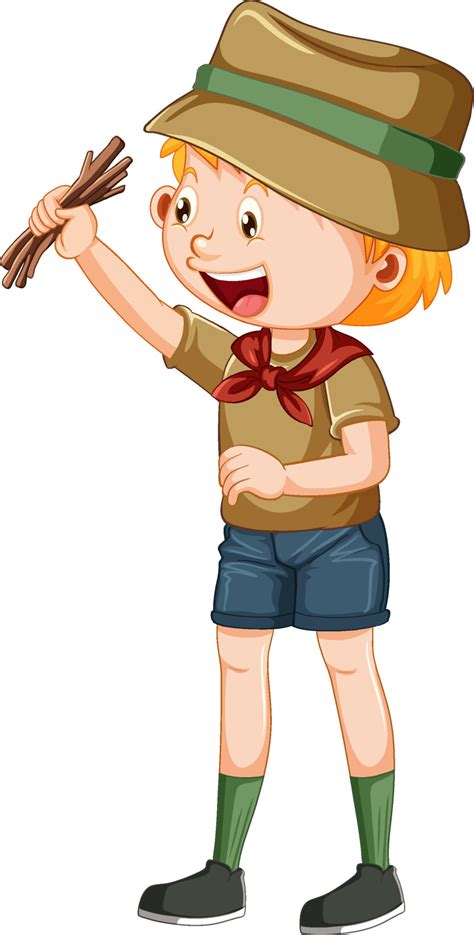 Cute camping boy cartoon character 13173781 Vector Art at Vecteezy