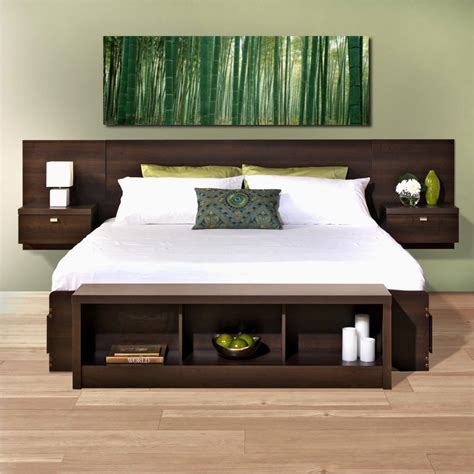 Practical Floating Headboard with Attached Nightstands – goodworksfurniture