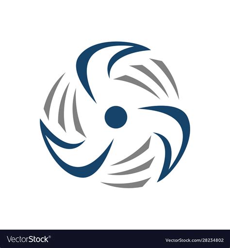 Rotation water wind turbine logo design Royalty Free Vector