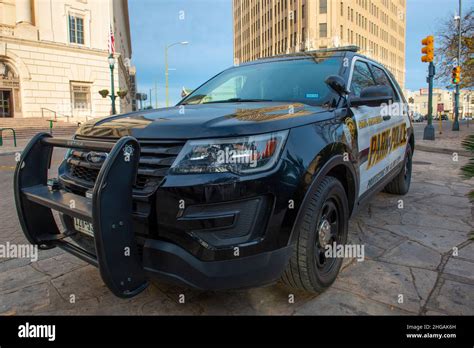 San Antonio Park Police SUV at The Alamo Mission plaza in historic city ...