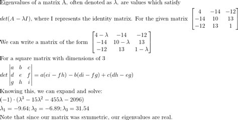 Eigenvalues and Eigenvectors of Symmetric Matrices - Linear Algebra