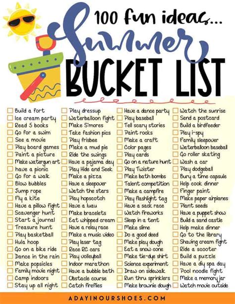 100 Sensational Summer Bucket List Ideas for Kids 2024