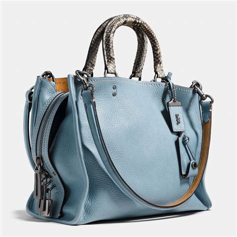 COACH Leather Rogue Bag In Colorblock Python in Blue - Lyst