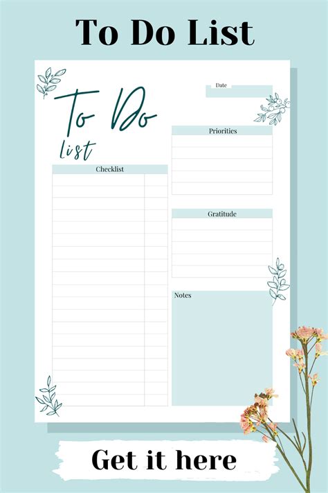 Daily To Do List Printable, To-do List Notepad, Work Todo List, Shopping List, Bucket List ...