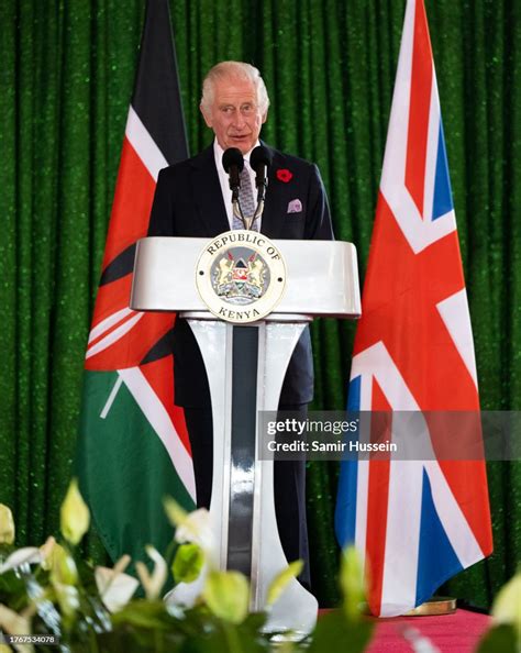 King Charles III gives a speech at a State Banquet hosted by... News ...