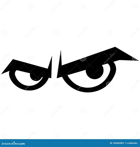 Angry Eyes On Black Background. Cartoon Vector | CartoonDealer.com ...