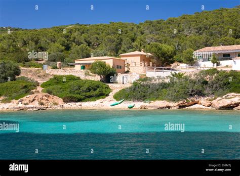 Island of Cabrera, Mallorca, Balearic Islands, Spain. View across bay ...