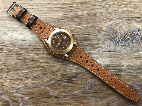 Handmade Leather watch band Full bund strap Leather Cuff