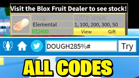 ALL DOUGH FRUIT BLOX FRUITS CODES! (Roblox Blox Fruits Codes) - YouTube