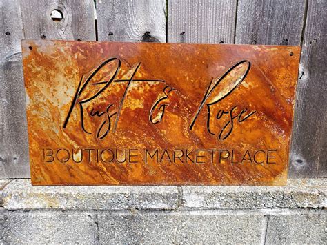 Custom metal rustic business sign personalized | Etsy