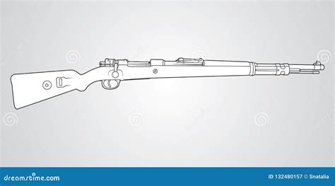 Karabiner 98K rifle stock vector. Illustration of scheme - 132480157