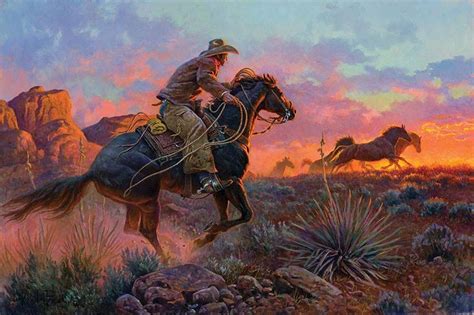 Blue Sky | Western artwork, Western art paintings, Cowboy artists