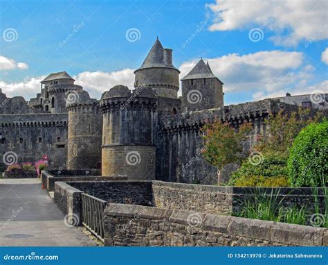 The Chateau De Fougeres: Medieval Black Roofed Castle and Town on the Edge of Brittany, Maine ...