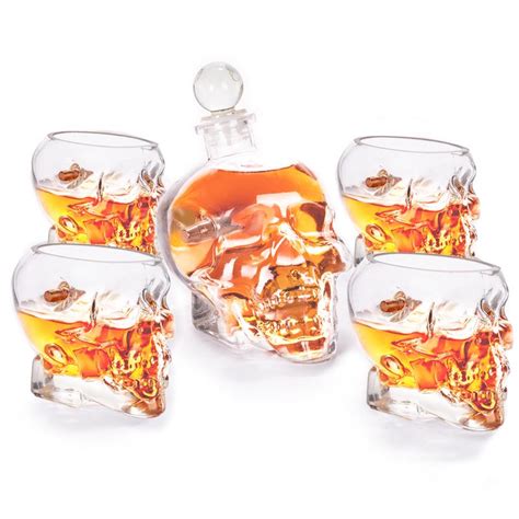 LUCKY SHOT Bullet Whiskey Skull Decanter Set | | SW10309.1