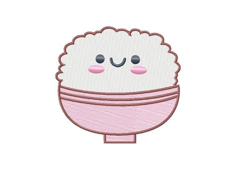 Kawaii Rice Bowl Embroidery Design – Daily Embroidery