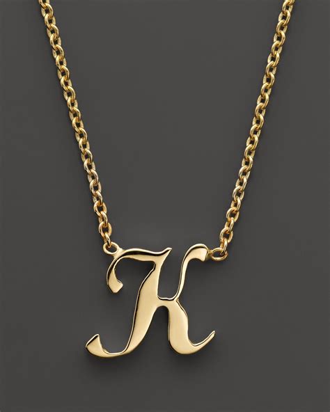 Roberto coin 18K Yellow Gold Letter Initial Pendant Necklace, 16" in Metallic | Lyst