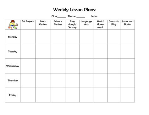 toddler lesson plans for october | Preschool Lesson Plan Template - kootation.com | Forms For ...