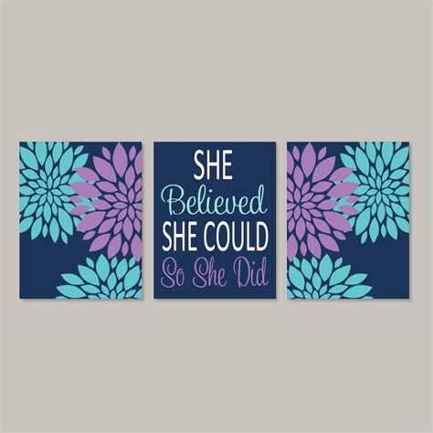 Teen Girl Room Decor, Floral Wall Decor, Pink Navy Wall Art, Prints or ...