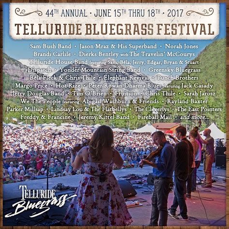 Telluride Bluegrass Festival Announces 2017 Lineup Additions & Daily Schedule