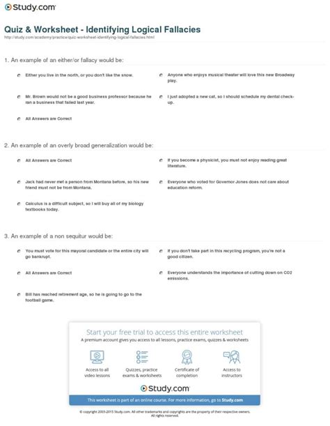 10++ Logical Fallacies Worksheet – Worksheets Decoomo