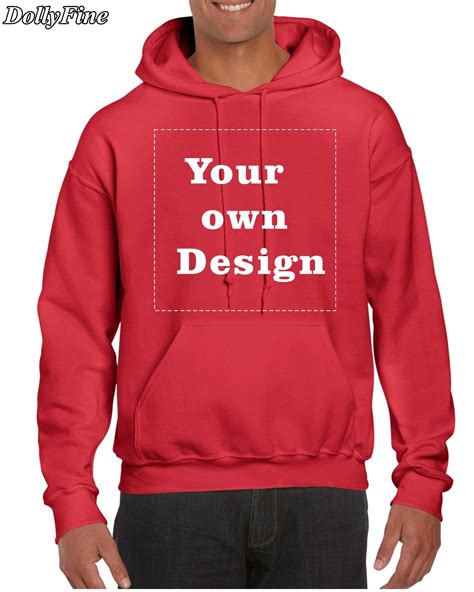 Customized Men's Hoodies Print Your Own Design High Quality Red hoodie-in Hoodies & Sweatshirts ...