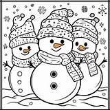 Snowmen Coloring Page For Kids Stock Illustration  Of sketch template