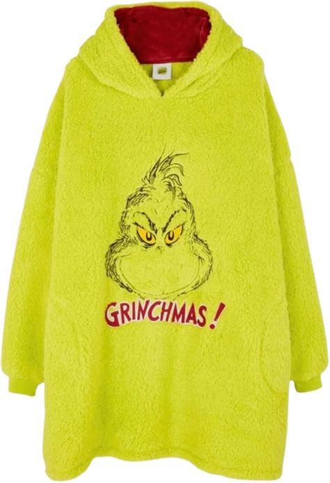 The Grinch Ladies Snuddie a snuggly Oversized Hoodie with pockets One ...