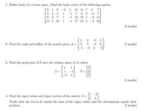 Solved 1. Define basis of a vector space. Find the basis | Chegg.com