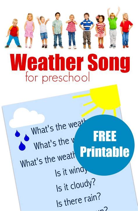 Preschool Weather Song - Free Printable Lyrics | Weather song, Preschool weather, Preschool songs