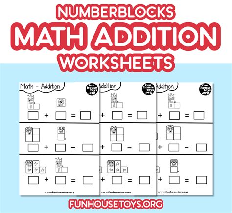 Numberblocks Math Addition Printable Sheets | Math addition, Printable math worksheets, Math ...