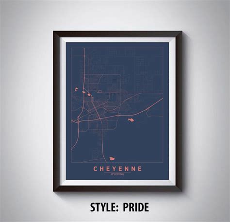 Map of Cheyenne WY Cheyenne Map Cheyenne Poster Office | Etsy