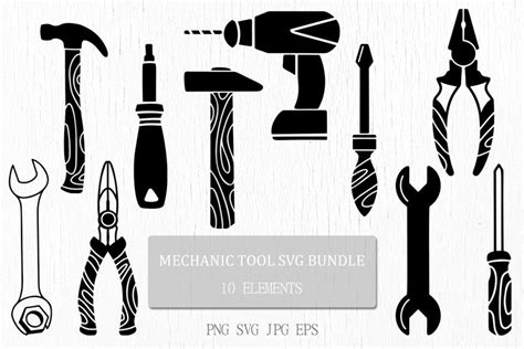 Mechanic Tools SVG Bundle | Handyman equipment clipart