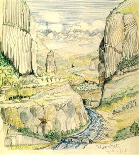 Sketch of Rivendell by JRRT | Jrr tolkien, Tolkien, Arte fantasy