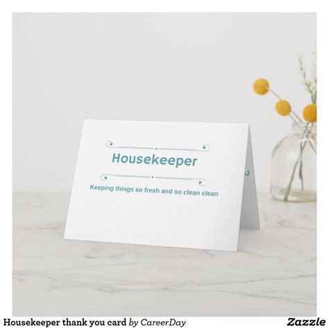 Housekeeper thank you card | Zazzle.com in 2021 | Thank you cards, Custom thank you cards ...