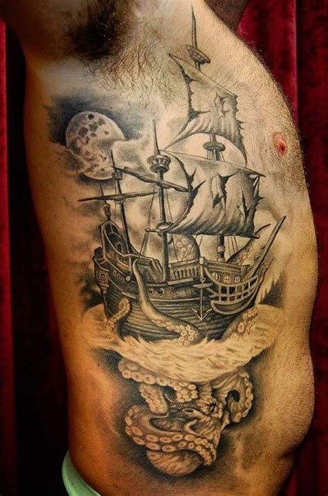 pirate+ship+tattoo+(4) | Ship tattoo, Pirate ship tattoo, Pirate tattoo