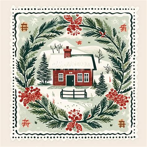 Premium AI Image | Vintage Christmas stamp