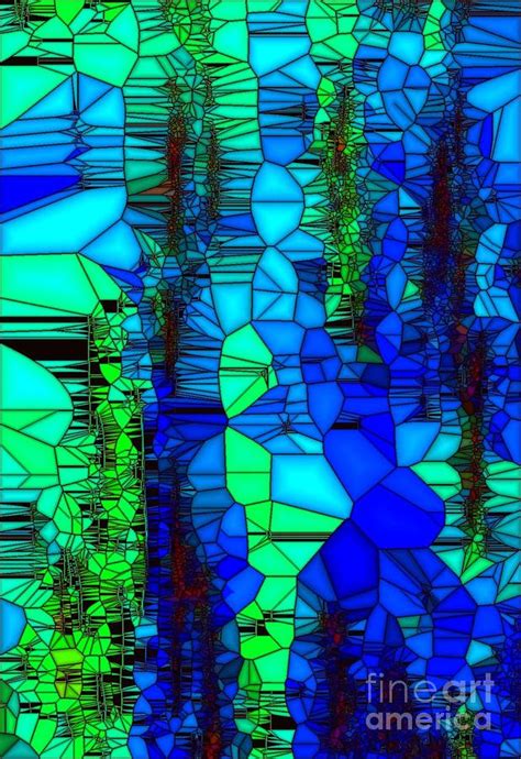 Blue Stained Glass Painting by Saundra Myles