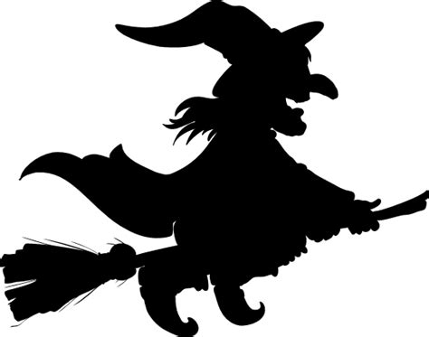 halloween witch flying on a broom - free svg file for members - SVG Heart