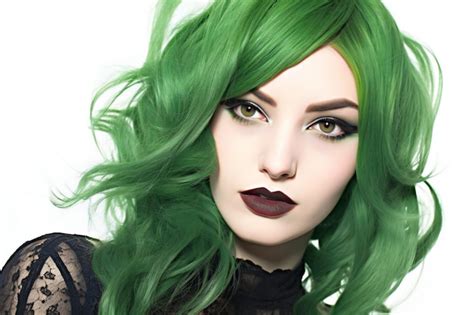 Premium AI Image | Portrait of beautiful young woman with green hair ...