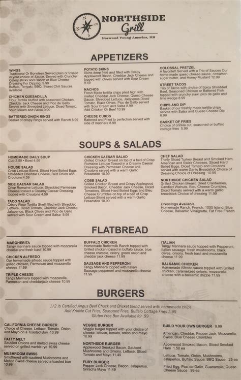 Northside Grill menu in Norwood Young America, Minnesota