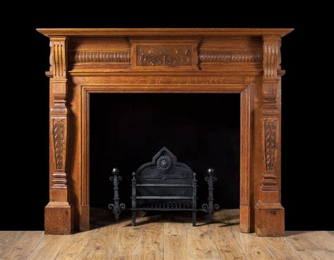 Antique Oak fireplace - W087 - 19th Century, Antique Fireplaces, Art ...