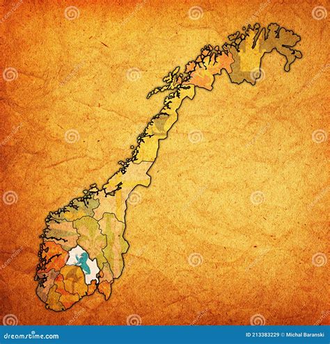 Buskerud Region on Administration Map of Norway Stock Image - Image of ...