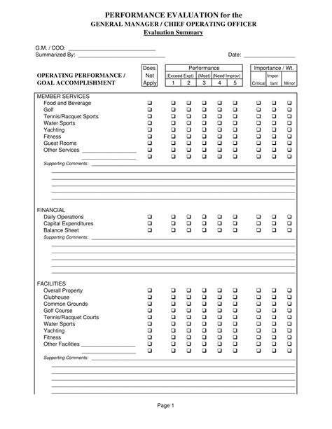 FREE 5+ General Manager Evaluation Forms in PDF