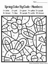 Spring Coloring Pages Color By Code Kindergarten Mrs Thompsons  sketch template