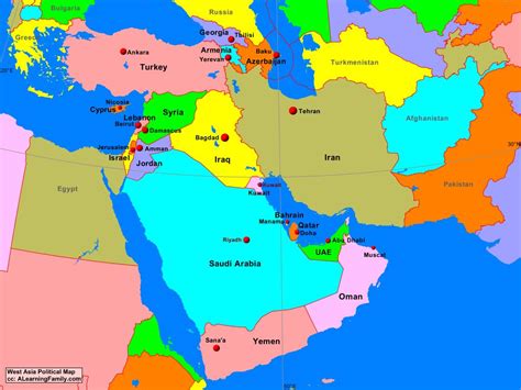 West Asia Political Map - A Learning Family