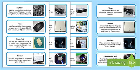 42 labelled parts of a computer