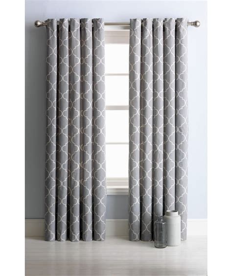 Buy Collection Trellis Lined Eyelet Curtains-117 x 137cm - Grey at ...