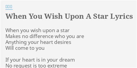 "WHEN YOU WISH UPON A STAR" LYRICS by 平井堅: When you wish upon...