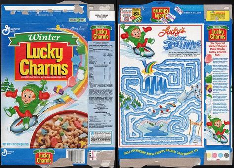 General Mills - Winter Lucky Charms Cereal box - 1993 | Lucky charms ...